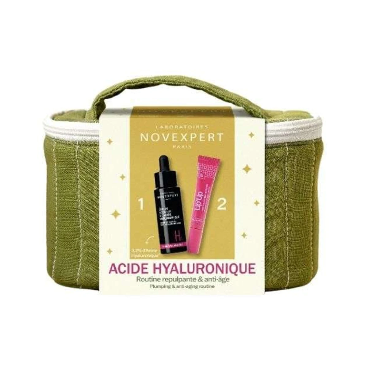 Novexpert Coffret Serum Booster a l Acide Hyaluronique + Lip Up Soin Volumateur de Levres Offert
