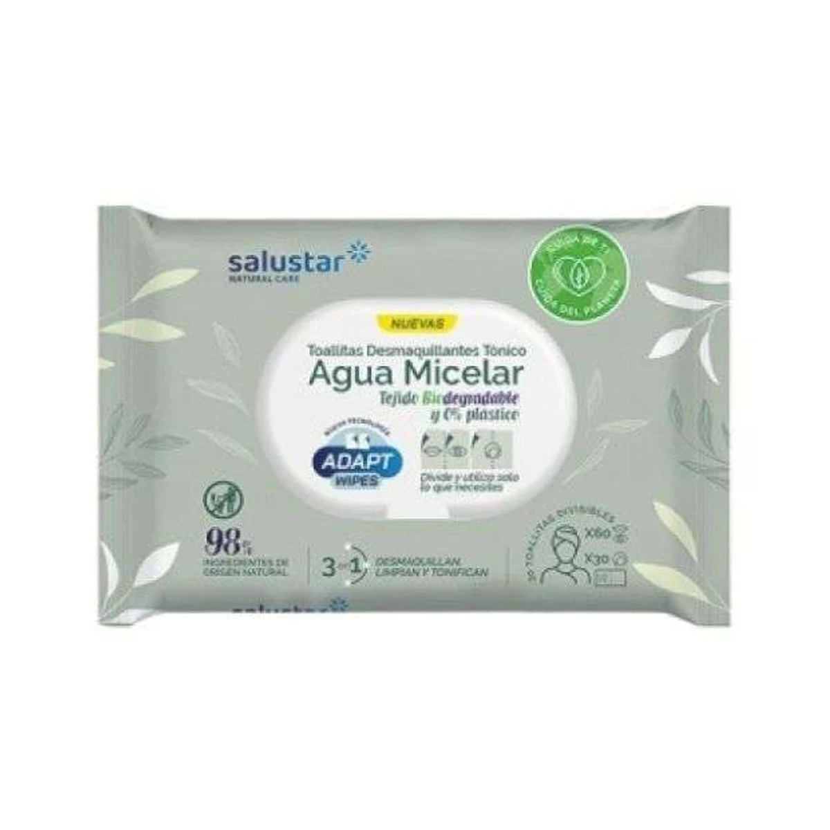 Salustar Lingettes Demaquillante Eau Micellaire 30 Pieces