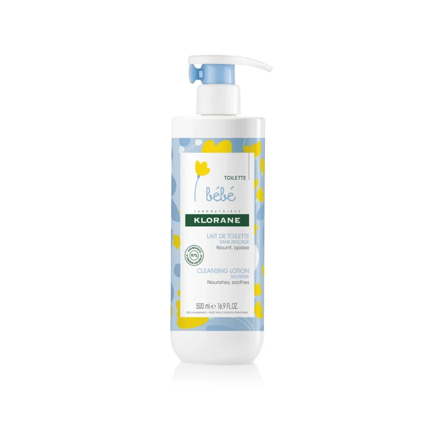 Klorane Bébé Lait de Toilette Sans Rinçage 500 ml