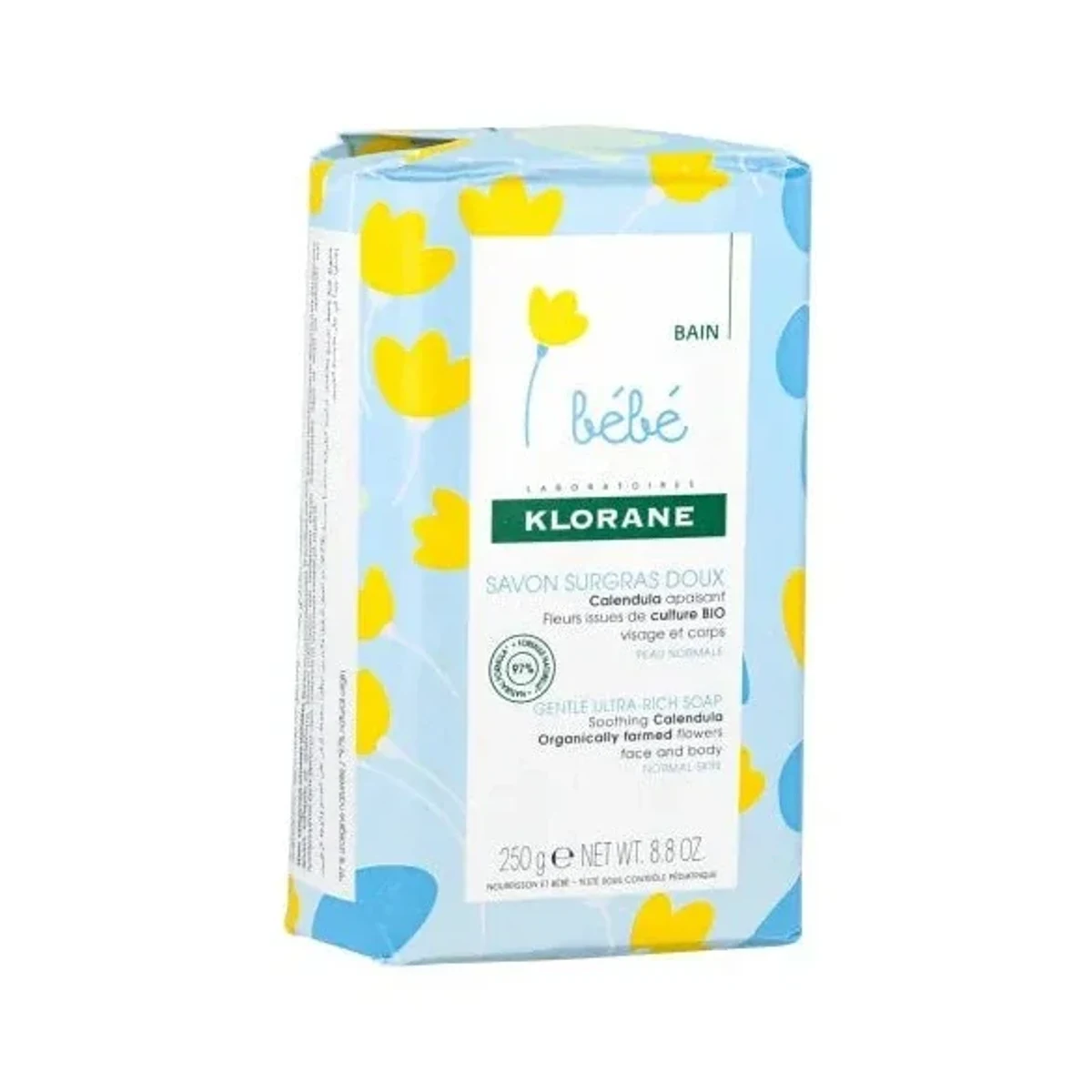 Klorane Bébé Savon Surgras Doux au Calendula 250 g