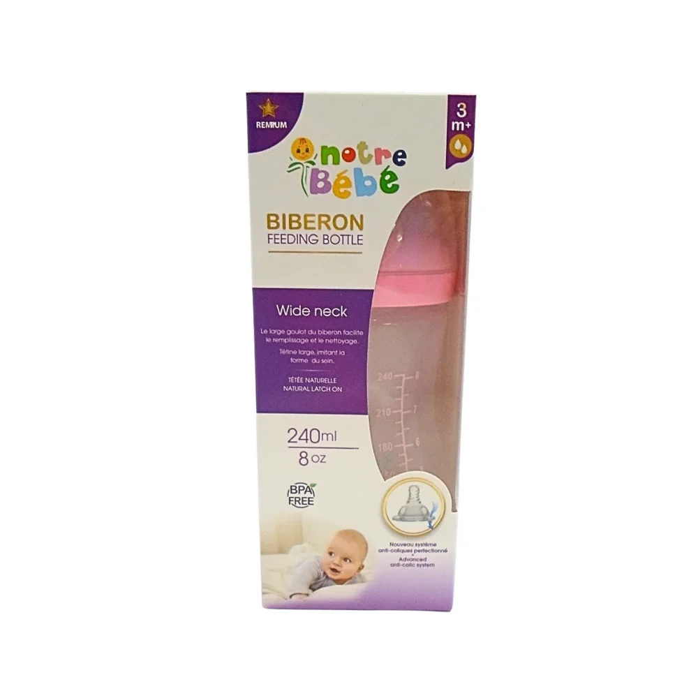 Notre Bébé Biberon Wide Neck 240 ml +3 mois