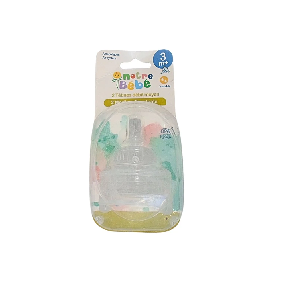 Notre Bébé Lot de 2 tétines débit variable