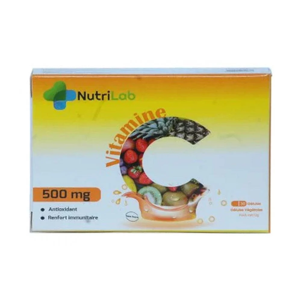 Nutrilab Acerola Vitamine C 30 Gélules - Vitamine C Naturelle Immunité Antioxydant