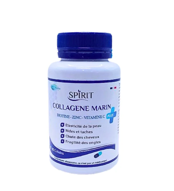 Spirit Collagène Marin Plus 90 Gélules Anti-Âge Peau Ferme Articulations Éclat