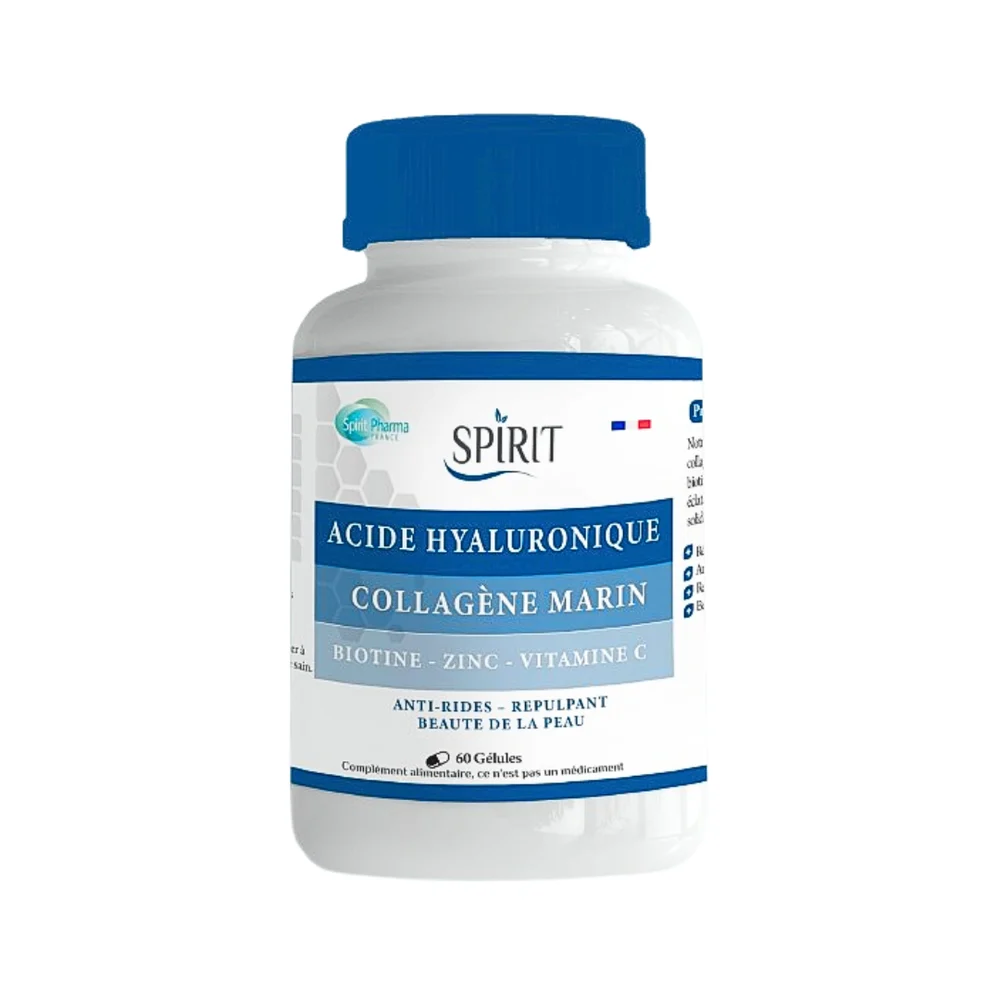 Spirit Acide Hyaluronique 60 Gélules Hydratation Peau Articulations Anti-Âge
