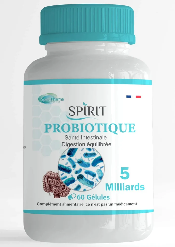 Spirit Probiotique 60 Gélules Flore Intestinale Digestion Immunité Transit